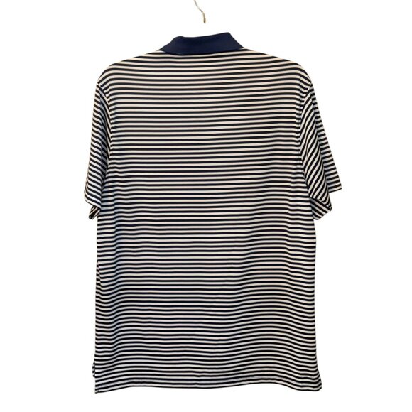 Peter Millar Summer Comfort Blue White Stripe Golf Polo Shirt Large Performance‎ - Picture 3 of 5
